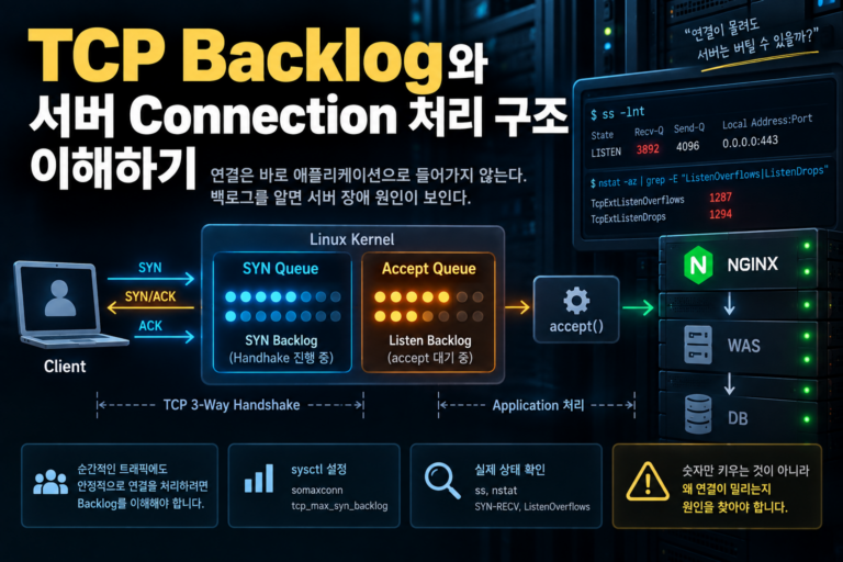 TCP Backlog와 서버 Connection 처리 구조 이해하기 1 TCP Backlog