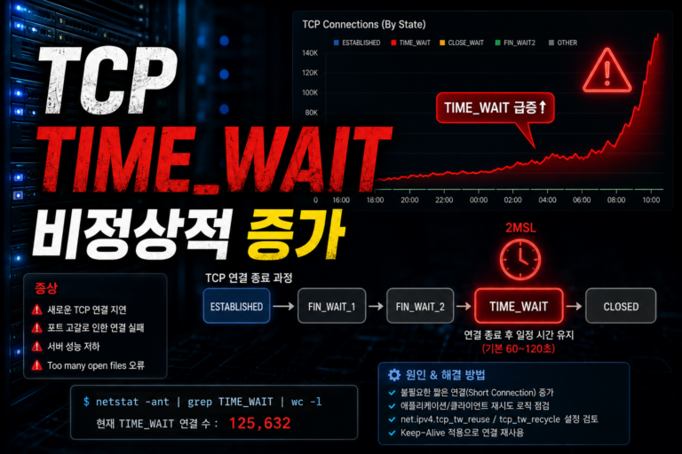 TCP TIME_WAIT가 비정상적으로 증가하는 원인과 해결 방법 1 TCP TIME_WAIT가 비정상적으로 증가하는 원인과 해결 방법