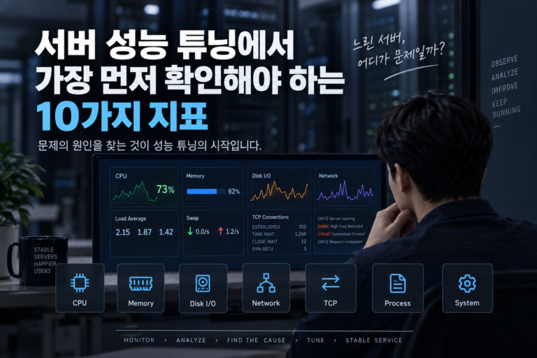 서버 성능 튜닝에서 가장 먼저 확인해야 하는 10가지 지표 6 서버튜닝 확인지표